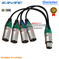 Kabel Cabang / Kabel Spliter Lampu Lighting Audio 1 XLR Female To 4 XLR Male Geisler