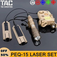 WADSN PEQ-15 IR Fill Light Red Green Blue Laser Set Strobe White LED Flashlight PEQ-15 Hunting Switch Fixed Mount Fit 20MM Rail