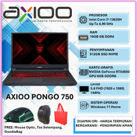 Laptop Gaming Axioo Pongo 750 Intel core i7 13620H 32GB DDR4 1TB SSD Nvidia RTX 4050 6GB 15 inch Full HD 144Hz