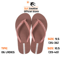 Sun Swallow Sandal Jepit Karet Wanita Sendal 06 Ladies Coklat Size Ukuran 9,5 10,5 | 35 36 39 40