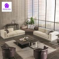 Sofa lengkung kulit modern ruang tamu mewah gaya eropa