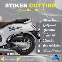 STIKER CUSTOM NAMA BODY SCOOPY - STIKER CUTTING CUSTOM NAMA BODY MOTOR - STIKER CUSTOM NAMA BODY MOTOR BEST SELLER