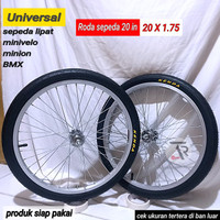 Roda sepeda 20 x 1.75 lengkap dan siap pakai set depan belakang