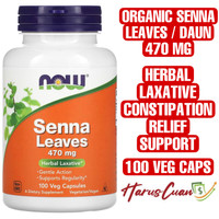 Now Foods Organic Senna Leaves Daun 470 mg 100 Veg Capsules Laxatives Constipation