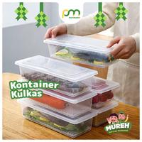 Toples Kontainer Kulkas/Kotak Penyimpanan Daging Sayur Buah + Saringan