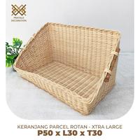 pratala keranjang hampers parcel rotan lebaran natal imlek super besar p50 x l30 x t10/30