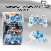 Digigear USB Gamepad Double Transparan Stick Game Support Laptop & Pc / Stik Game USB Transparan Merek Digigear Bisa Sambungan Laptop & PC Komputer - Original RESMI