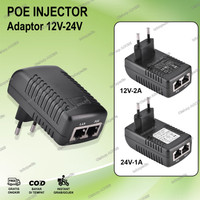 POE Adaptor DC 24V-1A / 12V-2A POE Injector LAN