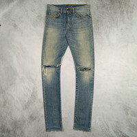 Saint Laurent D02 Distressed Repair Denim Pants