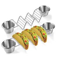 Taco Stand 3 Slot Wave Shape Taco Holder With Sauce Cup Holder Pizza Taco Untuk Dapur Restoran