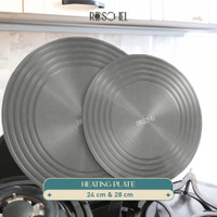 Roschel Alas Tatakan Panci Kompor Heating Conduction Plate Anti Gosong Kompor Gas / Listrik Hemat Energi Plat Konduksi Panas 20 / 24 cm Pelindung Panci Wajan Penggorengan Anti Karat