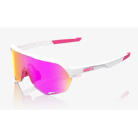 Kacamata Hitam 100% S2 Matte White Pink - HiPER Vital Pink Mirror / Ride100Percent