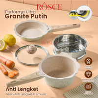 Baby Pan panci set mpasi ROSCE 16cm isi 4 pcs anti lengket+kukusan