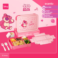 ecentio Disney Lotso Lunch Box 1300ml 5 Ruang Terpisah Anti Bau Anti Tumpah 100% Kapasitas Besar 1.3L Sertifikat FDA BPA Free & Microwave Safe