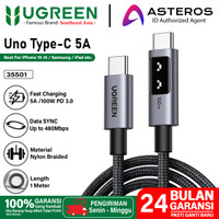 UGREEN Uno Kabel Data Smart Digital Display Type C to Type C Fast Charging 100W 5A