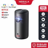 NEBULA Capsule 3 GTV Projector Netflix Officially Licensed 1080P Smart Mini Projector with Wi-Fi, 2.5 Hours of Playtime, 120-Inch Display, Dolby Digital, Ultra Portable for Any Space - D2425