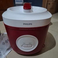 MAGIC COM PHILIPS HD3210/30 RICE COOKER HD3210/30-MERAH TERBARU MODEL Kapasitas 1,iLiter freshdefense technology  daya 400watt/MAGIC COM PHILIPS TERBARU HD3210/30