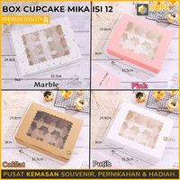 Box Cupcake Mika Isi 12 / Gable Box / Box Cupcake Muffin / Kotak Kue / Box Cupcake Polos / Dus Kue Muffin