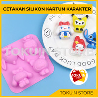 Cetakan Silikon Kartun Cetakan Coklat Kue Puding Jelly Sabun Es Permen Karakter