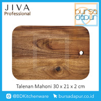 Jiva Cutting Board Export / Talenan Kayu Mahogany Rectangular with Center Hole 30 x 21 x 2 cm