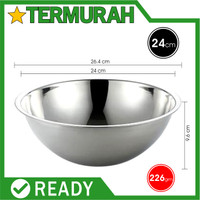 stainless bowl mangkok mangkuk 24cm baskom adonan mixing kobokan mangkuk