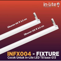 INLITE INFX004 Housing Fitting Kap Rumah Lampu LED TL T8 60cm 120cm