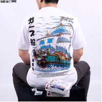 CLOWOR Monkey D. Garp Ship Marine Kaigun-sen One Piece Anime Kaos T-Shirt 24S 185GSM