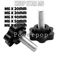 ( HARGA PER 100PCS ) M6 BAUT KNOP STAR / KNOB STAR M6 BAUT KUPING PEGANGAN HANDLE