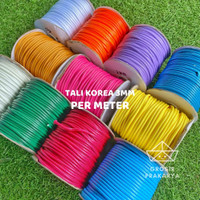 Tali Kulit Korea 3mm Gelang Ukuran Tebal PERMETER Warna Warni Wax Cord Strap Rope Hand Craft Crafting Perlengkapan Bahan Handcraft Kerajinan Tangan Kalung Per Meter Black Bracelet Necklace Diy Kualitas Bagus Cantik Murah Termurah Grosir Prakarya Malang