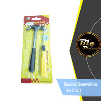 Hammer Screwdriver Set 2 in 1 Obeng Bolak Balik + Palu Martil Home Tools A180