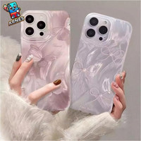 Hard Casing Samsung Luxury Silver Feather motif butterfly for case Samsung A55 A54 A52 A50 A35 A34 A32 A30 A25 A24 A22 A20 A15 A16 A14 A13 A11 A10 A06 A05 A04e A03 Ponsel Handphone