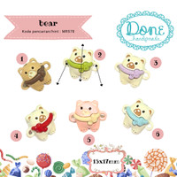 Done Handymade manik besi manik empat lubang manik metal beads manik beruang bear beads diy meronce mr578