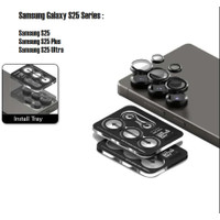 Tempered Glass Ring Camera Samsung S25 / S25+ / S25 Ultra 5G Pelindung Lensa Kamera Metal Paket Lengkap Galaxy Plus