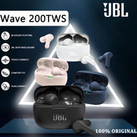 100% ORI JBL Wave 200TWS True Wireless In-Ear Headset Bluetooth Headphones Gaming Delay Low Latency Earbuds HIFI Sound Quality Peredam Bising Mini TWS Earphones Waterproof Garansi 1 Tahun