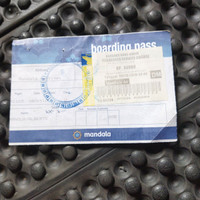koleksi jadul tiket boarding pass Mandala airlines