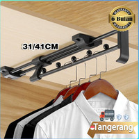 PROMO!!! 31cm/41cm Gantungan Baju Tarik Rel Gantungan Baju Lemari Tarik Gantungan Teleskopik Gantungan Baju Rel Serbaguna