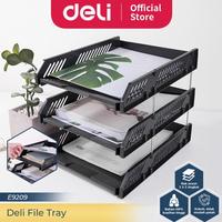 Deli File Tray / Rak File Susun Bahan Plastik 2/3 Tingkat E920X