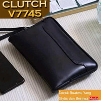 Tas Tangan Pria Kulit Import Hitam Coklat - Handbag Cowok Cluth Bag Kulit Terlaris Kuy!