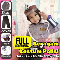 Seragam Polantas Cilik Baju Aksesoris Kostum Profesi Polantas karnapal Untuk anak TK dan SD Laki-Laki Dan Perempuan
