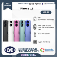 iPhone 16 128GB - Garansi Resmi iBox GDN Digimap Indonesia