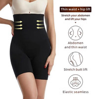Womens Tummy Control Shapewear Shorts High Waisted Body Shaper Panties Slip Shorts Under Dresses Thigh Slimmer Waist Trainer - Celana Pendek Pengendali Perut Wanita Celana Dalam Pembentuk Tubuh Berpinggang Tinggi Celana Pendek Slip Pelangsing Paha