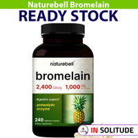 Naturebell Bromelain 2400 GDU/g 1000mg 240 Veggie Capsules Non-GMO