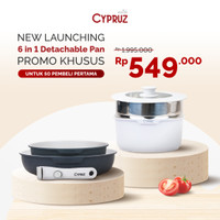 Cypruz Cookware Set Detachable Granite Diecast Wajan Set Premium Anti Lengket 6 Pcs Gagang Bisa Dilepas Shadow Navy Collection