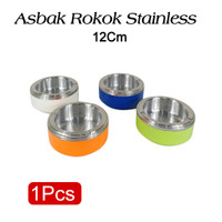 Asbak Stainless Warna Bentuk Bulat Dan Segi 12cm
