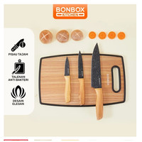 Best Pisau Set 3in1 Talenan Potong Daging Dan Buah - BKE31116