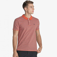 Kaos Polo Dockers Smart 360 Flex Stripe Mecca Orange Polo Shirt Mens ORIGINAL