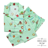 Piyama Anak 10-12 tahun Motif Marvel Green
