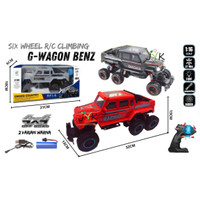 Mainan mobil truk remot kontrol rock crawler 6 roda 4WD RC six wheels monster truck