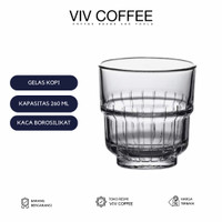 Gelas Kopi Espresso Aesthetic Stripe Glass 260ml