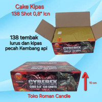 Cake CYBEREX, Cake Kipas 138 Shot 0,8" Inc/138 Tembak Pecah Kembang Api